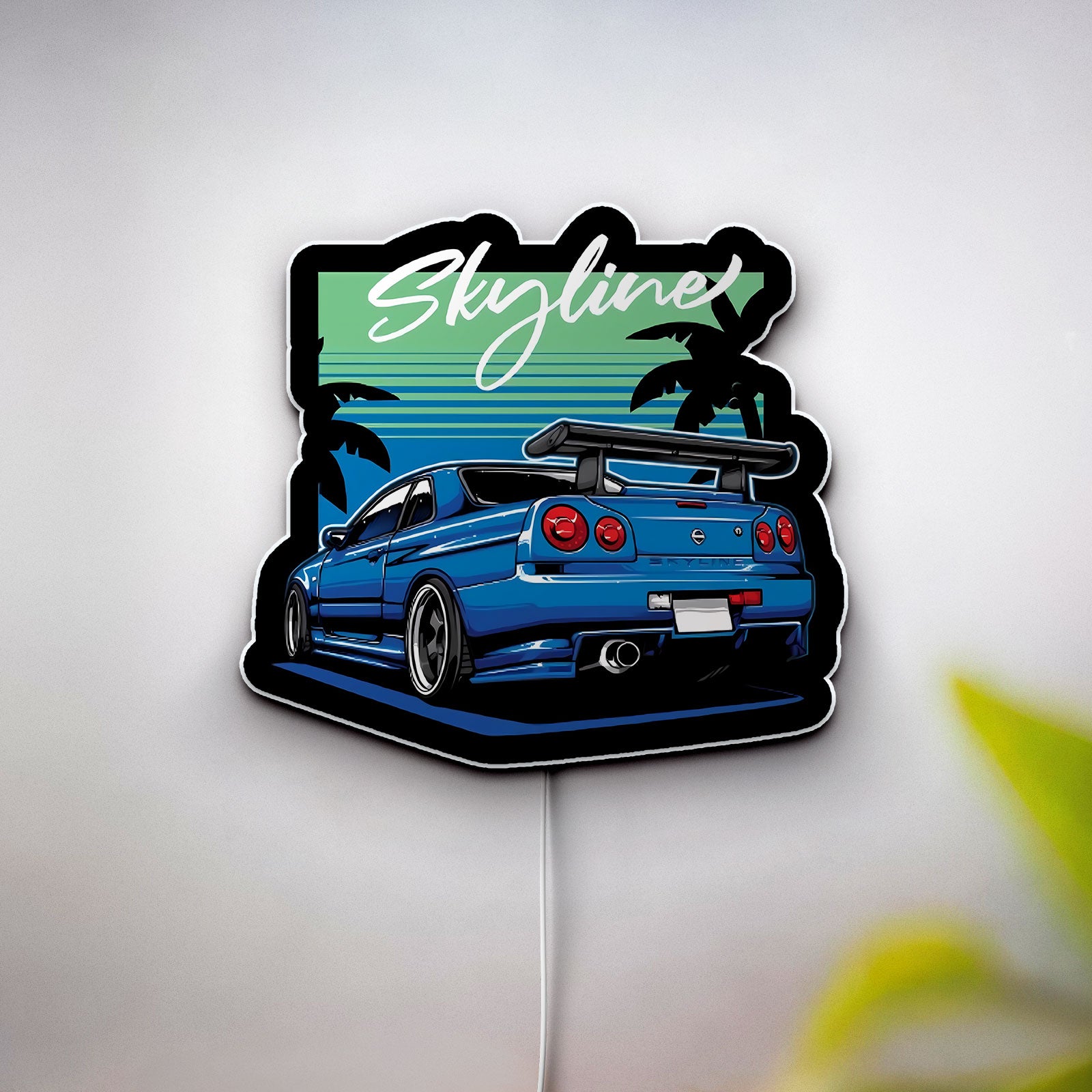 Nissan Skyline R34 3D Light Box - JDM Legend LED Night Light, Japanese Car Decor for Automotive Enthusiasts 