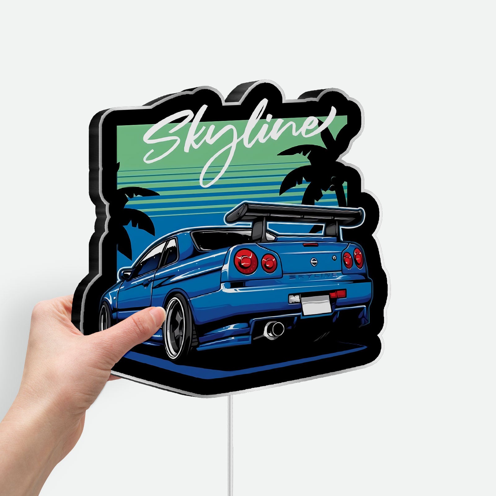Nissan Skyline R34 3D Light Box - JDM Legend LED Night Light, Japanese Car Decor for Automotive Enthusiasts 