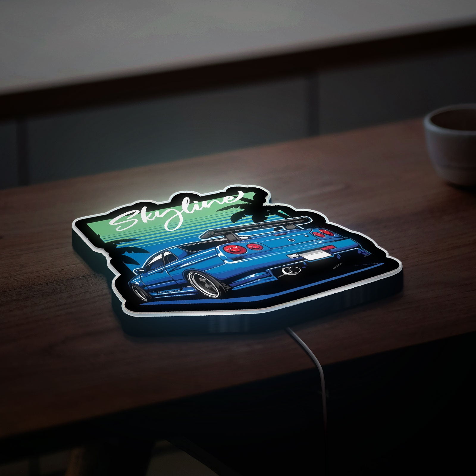 Nissan Skyline R34 3D Light Box - JDM Legend LED Night Light, Japanese Car Decor for Automotive Enthusiasts 