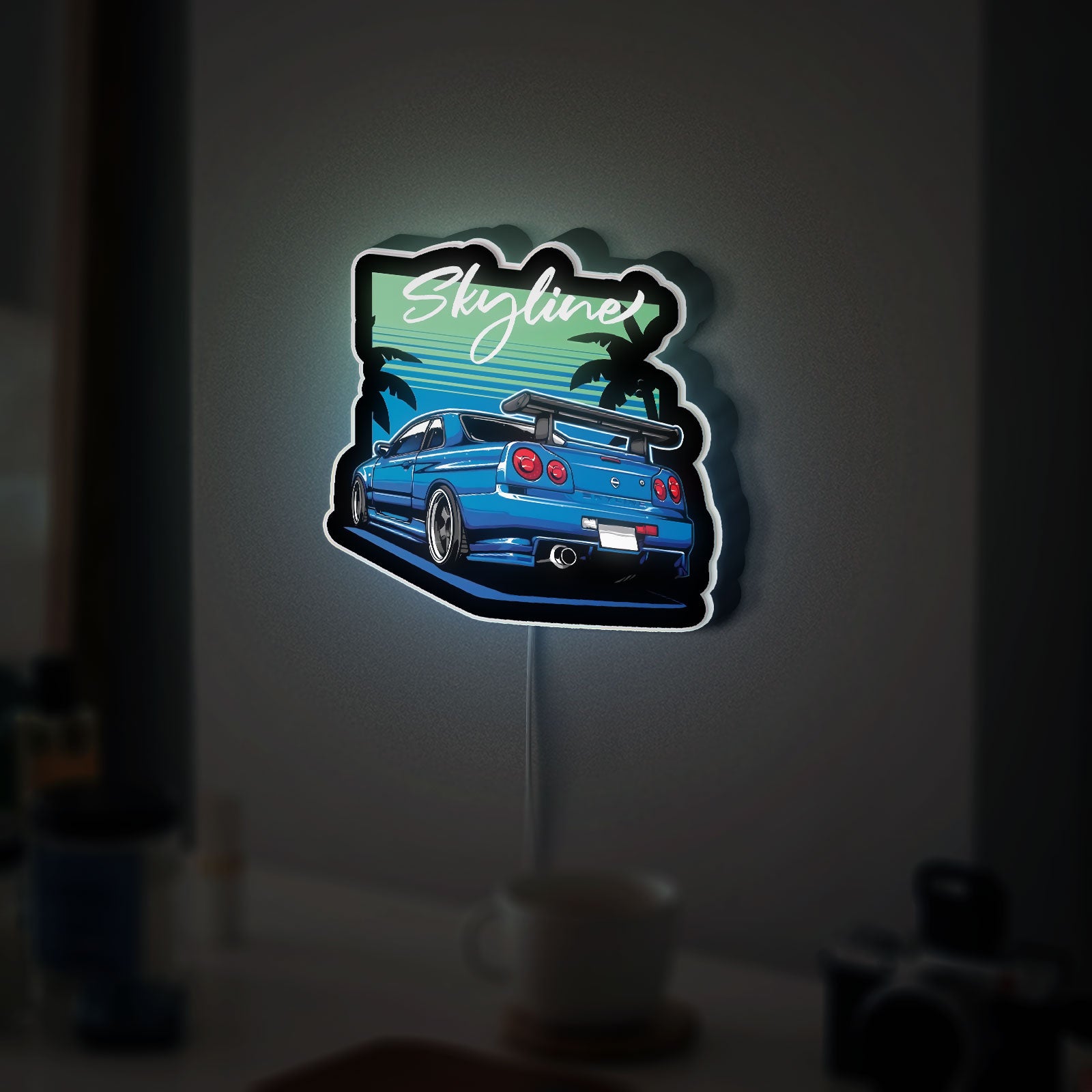Nissan Skyline R34 3D Light Box - JDM Legend LED Night Light, Japanese Car Decor for Automotive Enthusiasts 