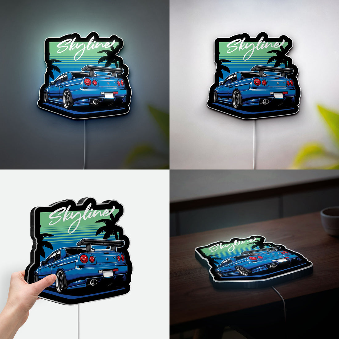 Nissan Skyline R34 3D Light Box - JDM Legend LED Night Light, Japanese Car Decor for Automotive Enthusiasts 