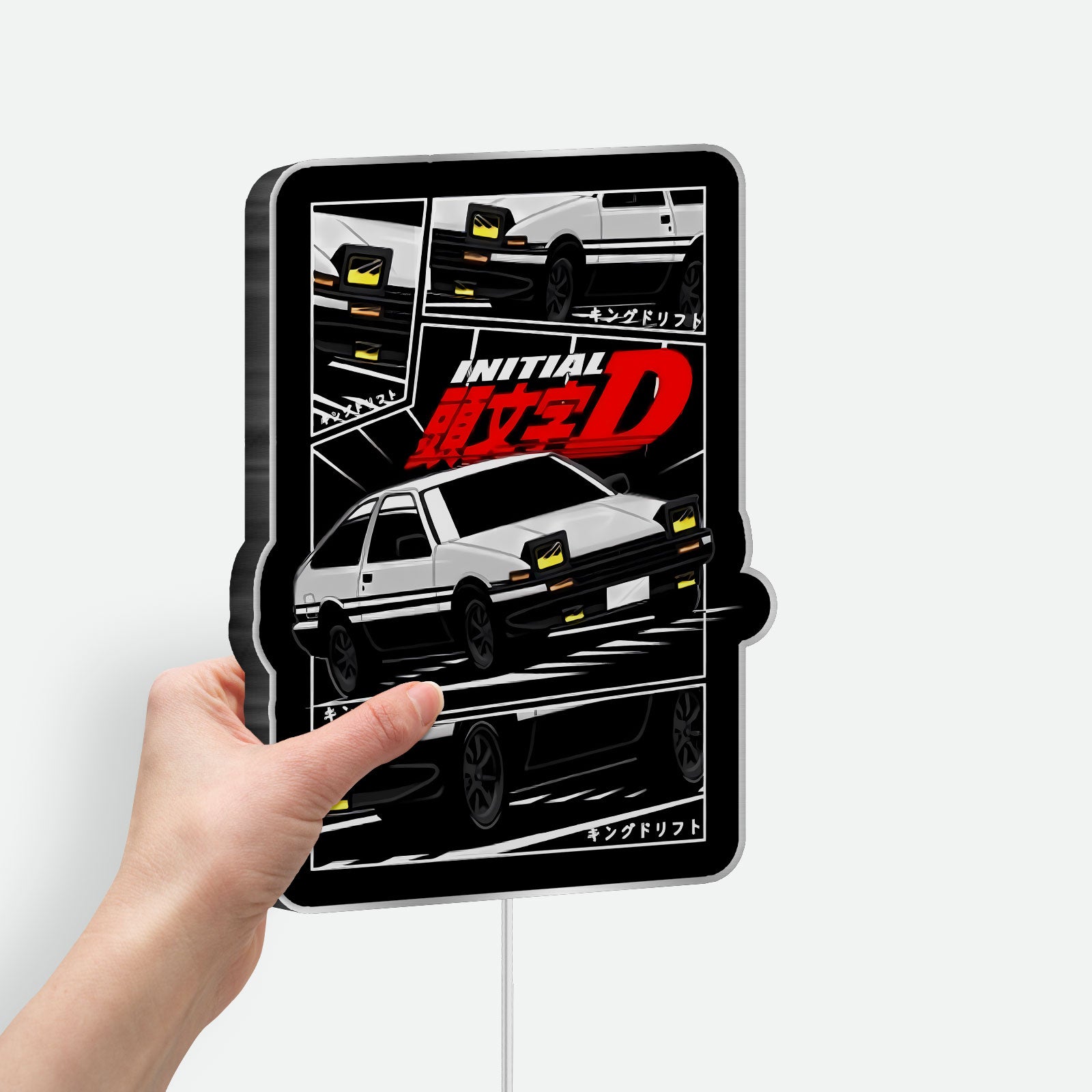 Initial D AE86 3D Light Box - Anime Car LED Night Light, JDM Drift Decor for Man Cave & Japanese Racing Fans 