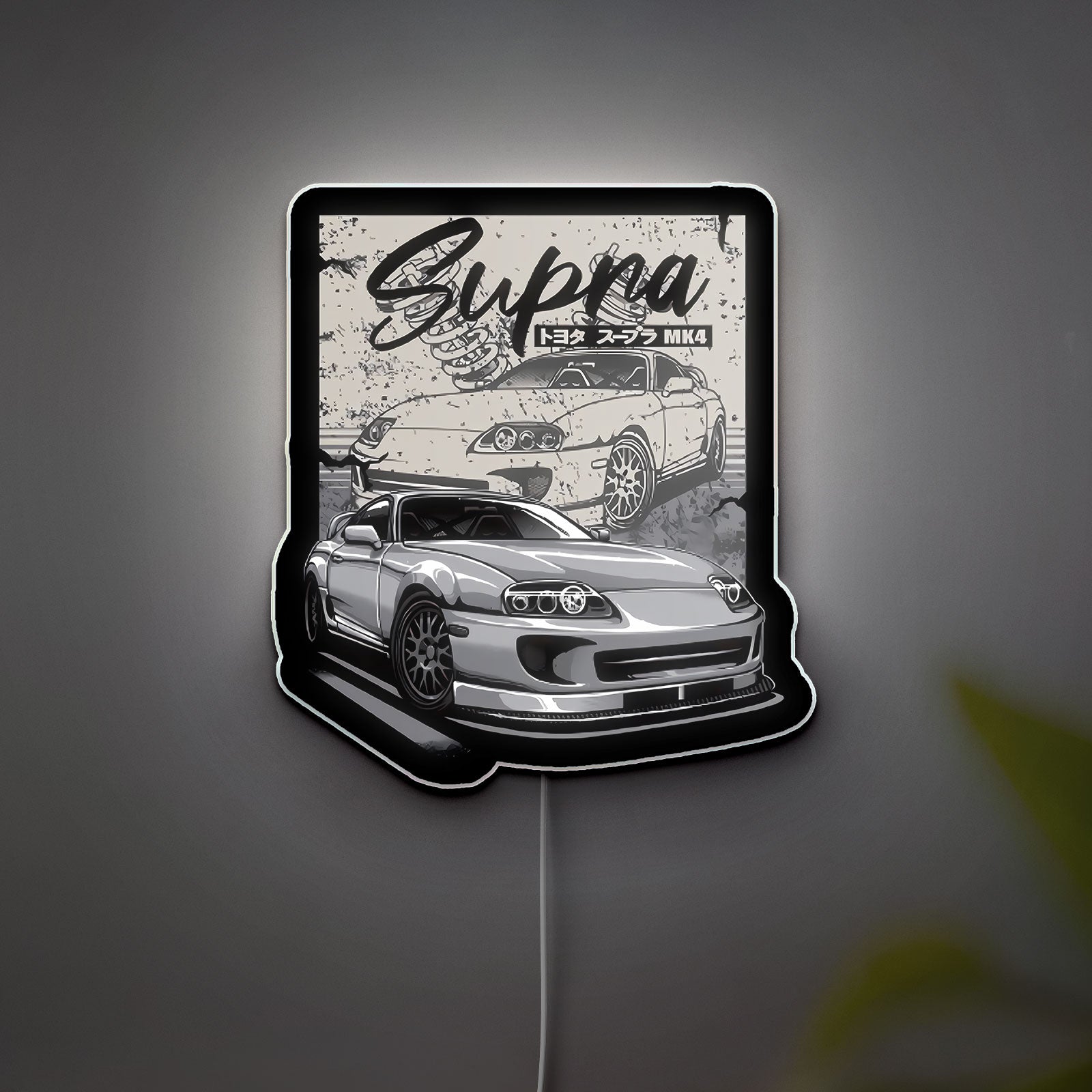Toyota Supra MK4 3D Light Box - 2JZ Engine Japanese Car Art LED Night Light, Automotive Decor for JDM Fans 