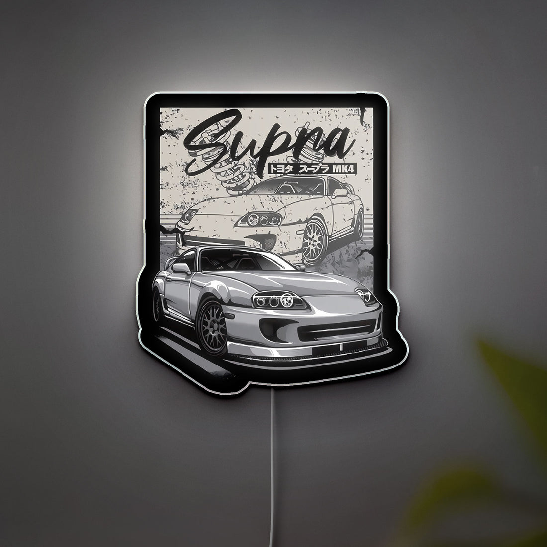 Toyota Supra MK4 3D Light Box - 2JZ Engine Japanese Car Art LED Night Light, Automotive Decor for JDM Fans 