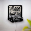 Toyota Supra MK4 3D Light Box - 2JZ Engine Japanese Car Art LED Night Light, Automotive Decor for JDM Fans 