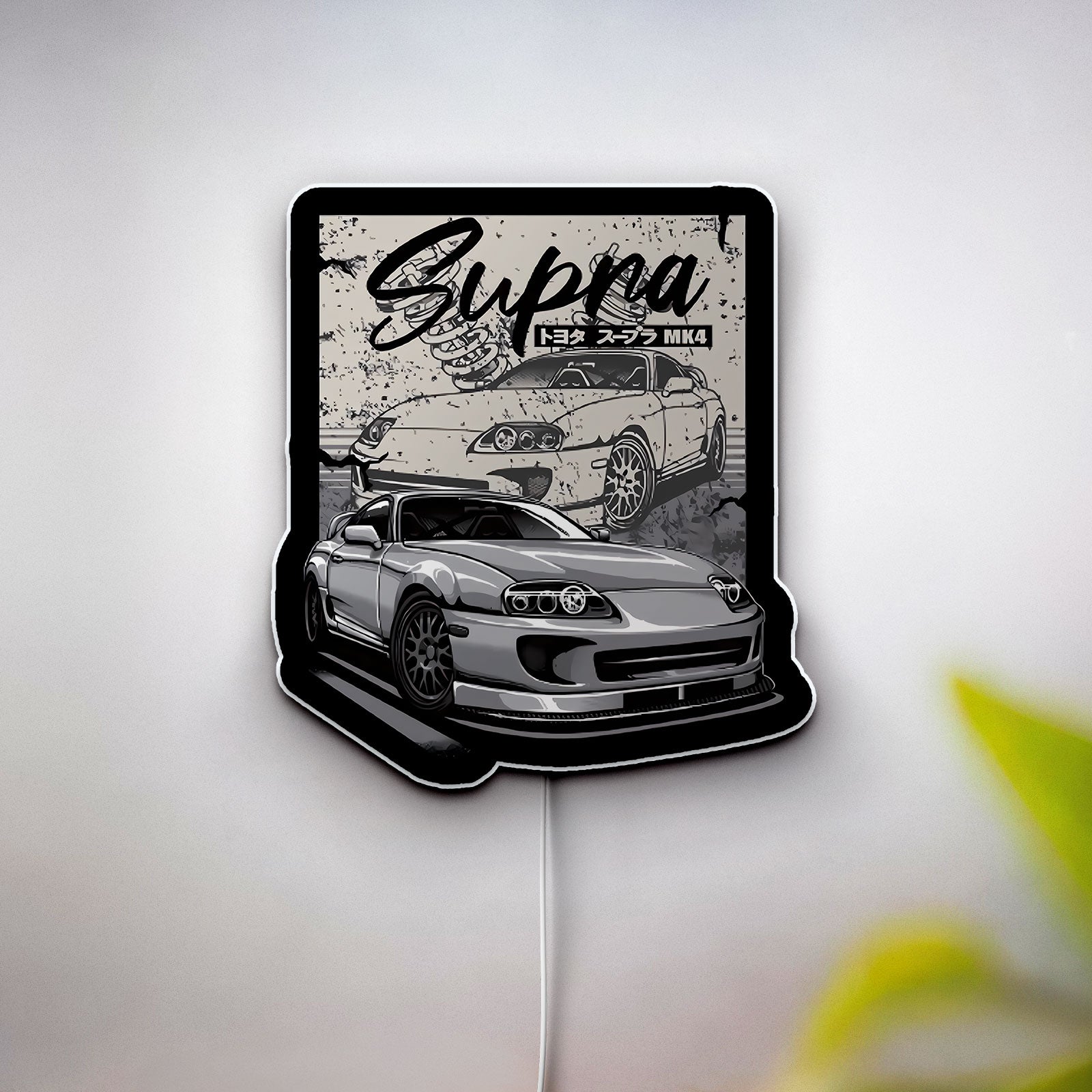 Toyota Supra MK4 3D Light Box - 2JZ Engine Japanese Car Art LED Night Light, Automotive Decor for JDM Fans 