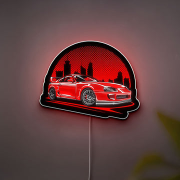 Toyota Supra MK4 3D Light Box - JDM Car LED Night Light, Japanese Automotive Decor for Car Enthusiasts & Racing Fans 