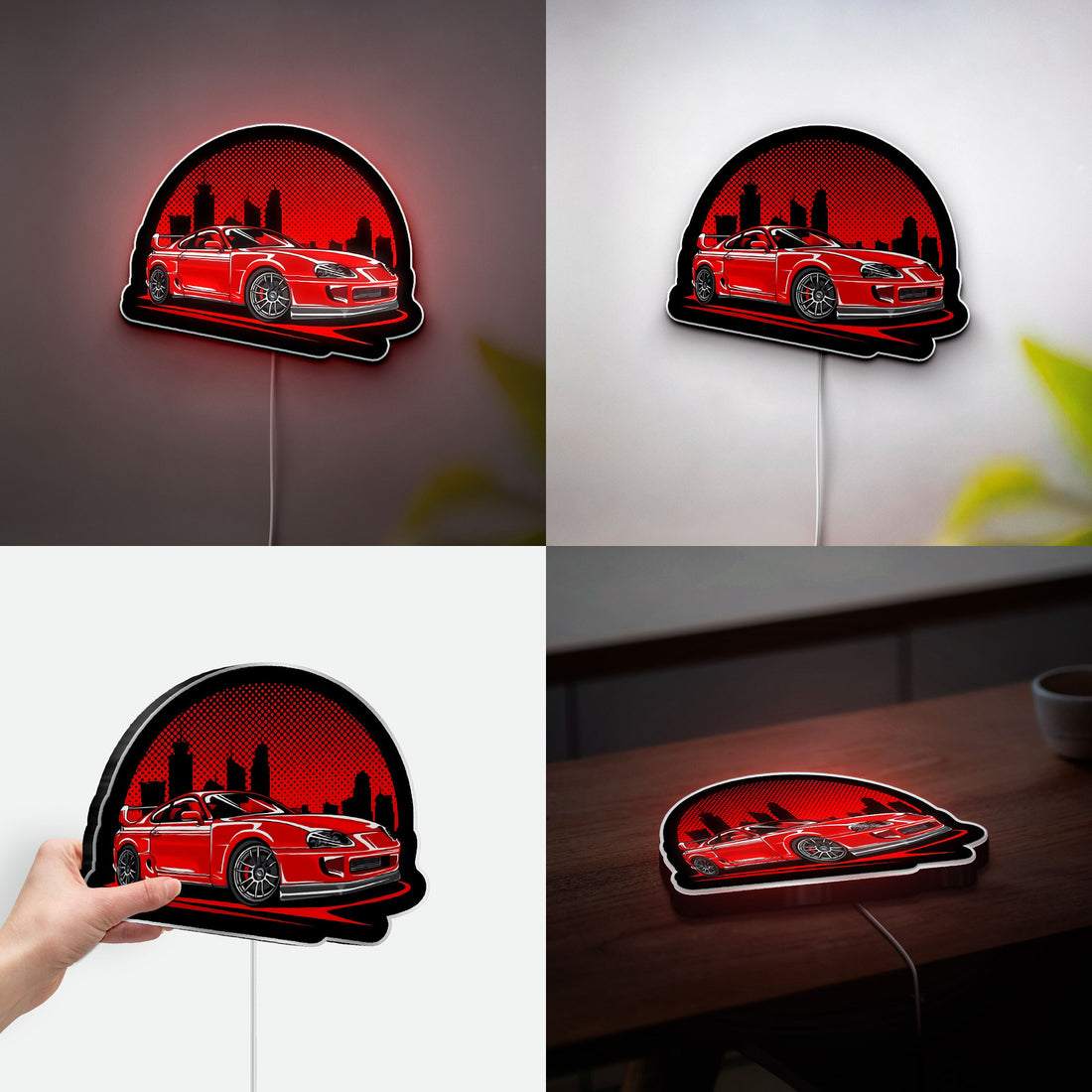 Toyota Supra MK4 3D Light Box - JDM Car LED Night Light, Japanese Automotive Decor for Car Enthusiasts & Racing Fans 