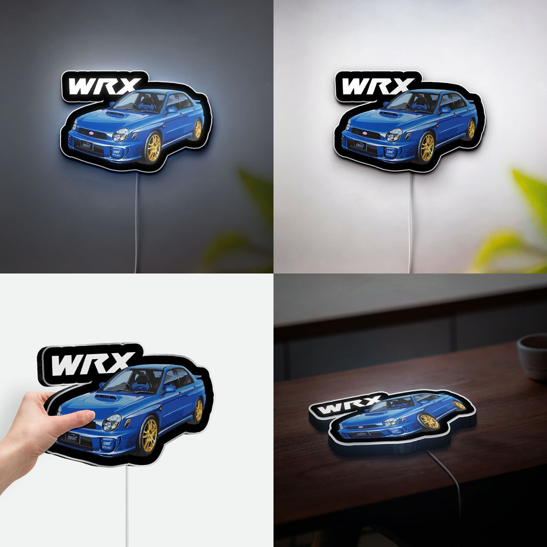 Subaru Impreza WRX STi 3D Light Box - JDM Car Enthusiast LED Night Light, Bugeye 2001 Model Decor for Automotive Fans

