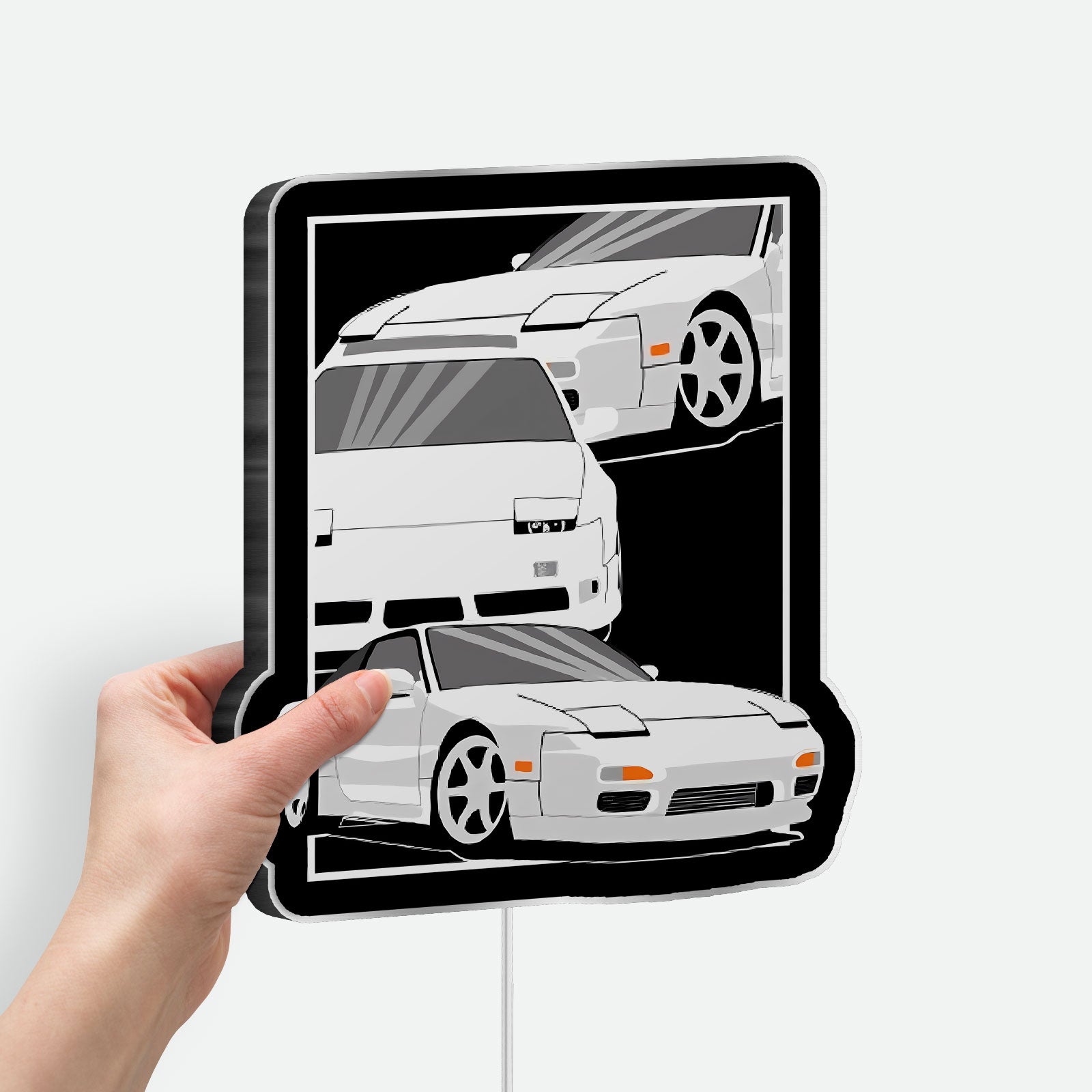 Nissan 240SX JDM 3D Light Box - Japanese Drift Car LED Night Light, Anime Style Automotive Decor for Car Enthusiasts 