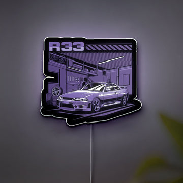 Nissan Skyline R33 3D Light Box - JDM Car LED Night Light, Japanese Street Racing Decor for Car Enthusiasts 