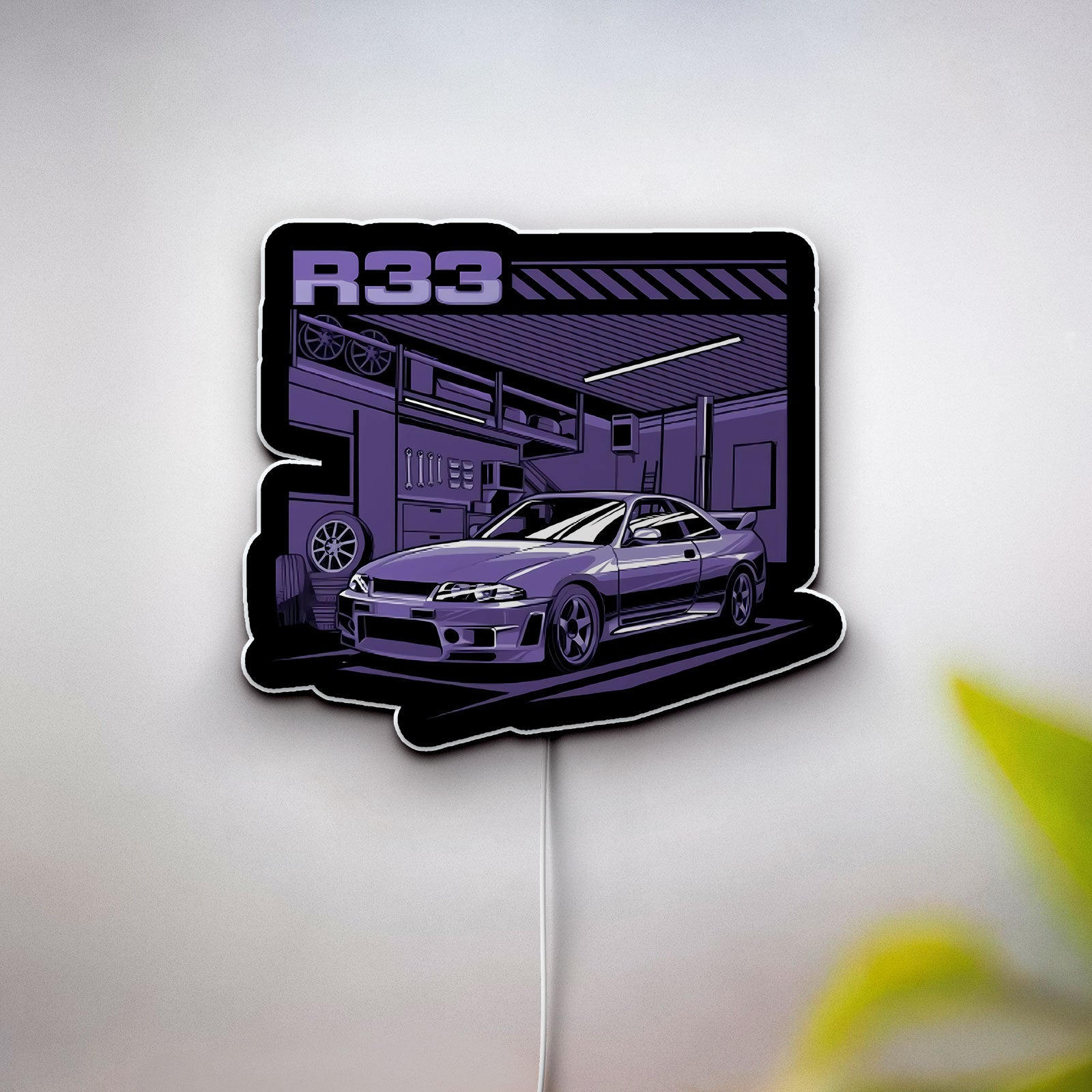 Nissan Skyline R33 3D Light Box - JDM Car LED Night Light, Japanese Street Racing Decor for Car Enthusiasts 