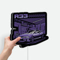 Nissan Skyline R33 3D Light Box - JDM Car LED Night Light, Japanese Street Racing Decor for Car Enthusiasts 