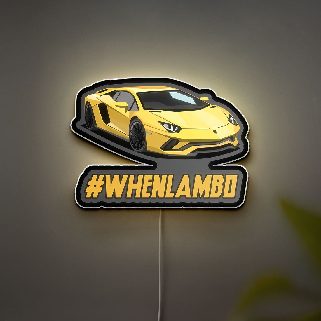 Lamborghini Sports Car 3D Light Box - Cool Cartoon LED Night Light, Racing Themed Room Decor for Car Enthusiasts 