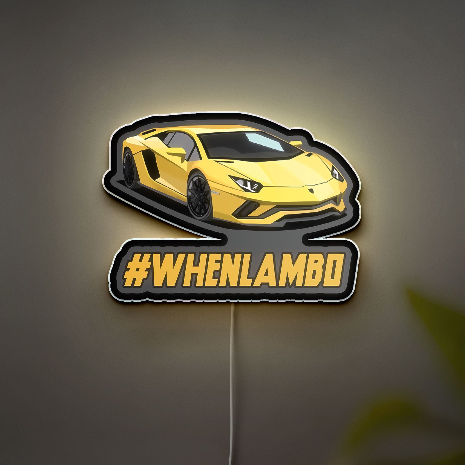 Lamborghini Sports Car 3D Light Box - Cool Cartoon LED Night Light, Racing Themed Room Decor for Car Enthusiasts 