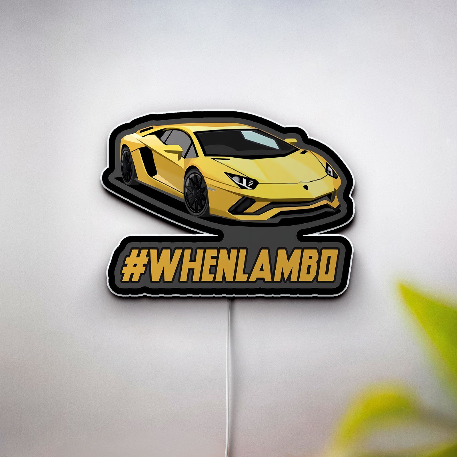 Lamborghini Sports Car 3D Light Box - Cool Cartoon LED Night Light, Racing Themed Room Decor for Car Enthusiasts 