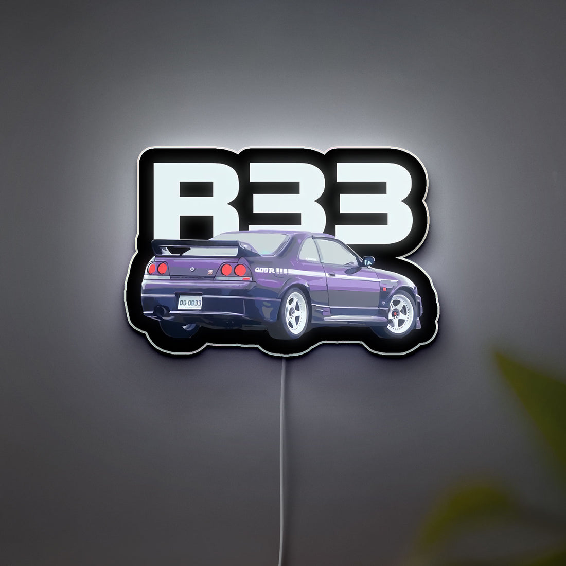 JDM Skyline GTR R33 400R NISMO 3D Light Box - Japanese Car LED Night Light, Automotive Decor for Nissan Enthusiasts 