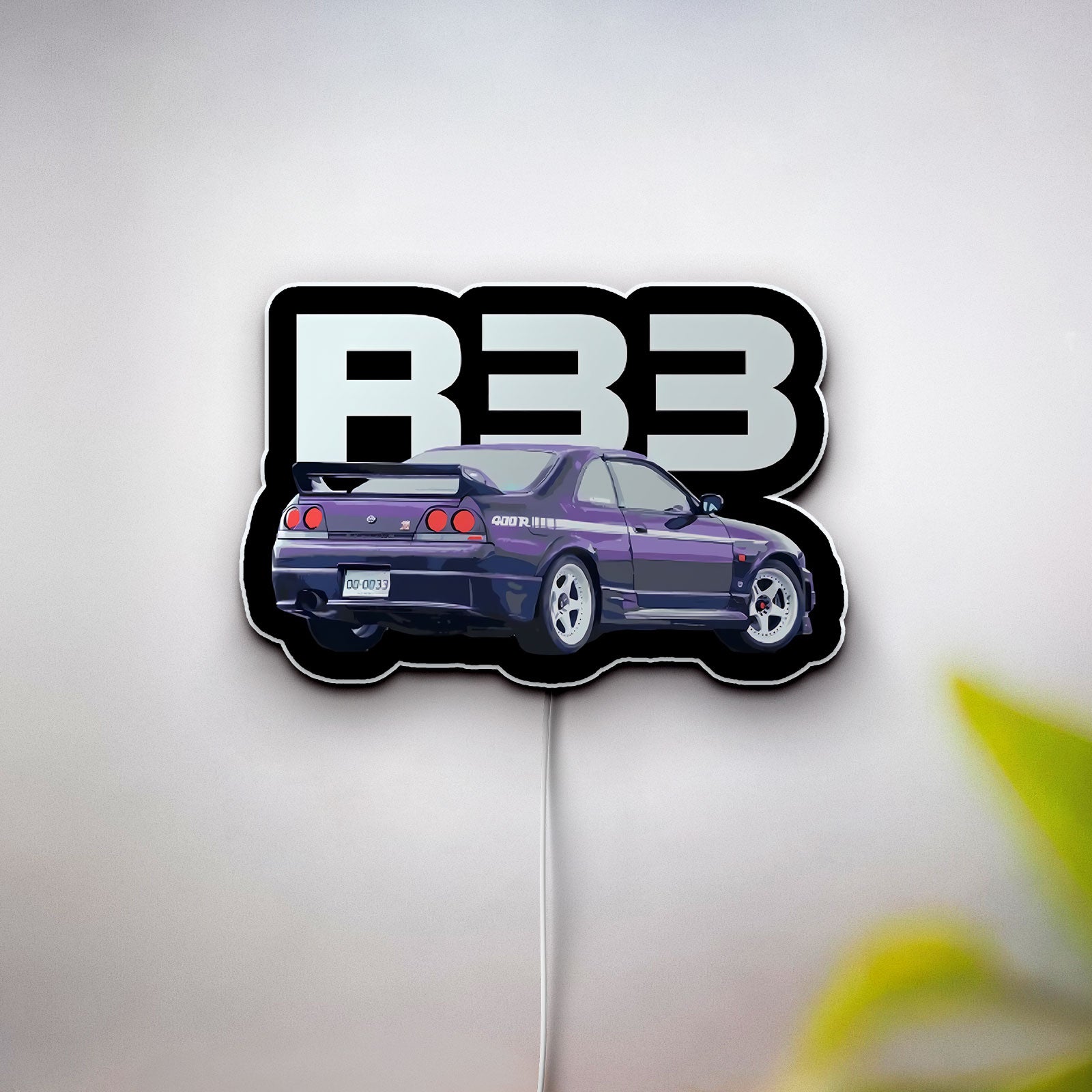 JDM Skyline GTR R33 400R NISMO 3D Light Box - Japanese Car LED Night Light, Automotive Decor for Nissan Enthusiasts 
