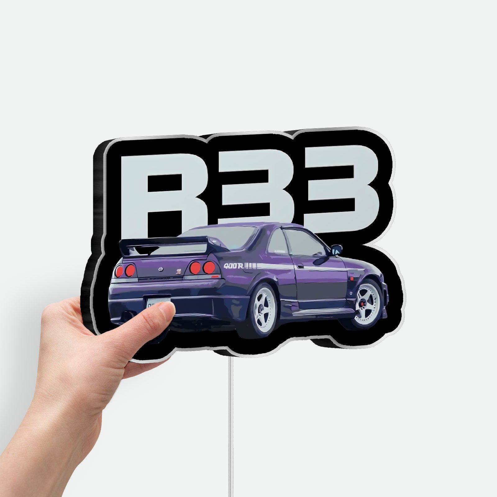 JDM Skyline GTR R33 400R NISMO 3D Light Box - Japanese Car LED Night Light, Automotive Decor for Nissan Enthusiasts 