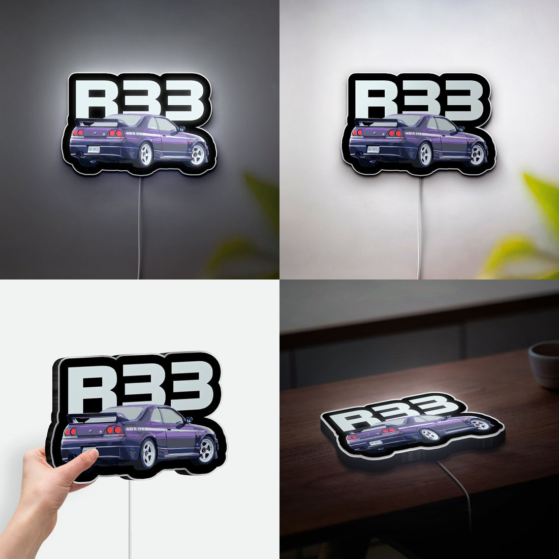 JDM Skyline GTR R33 400R NISMO 3D Light Box - Japanese Car LED Night Light, Automotive Decor for Nissan Enthusiasts 