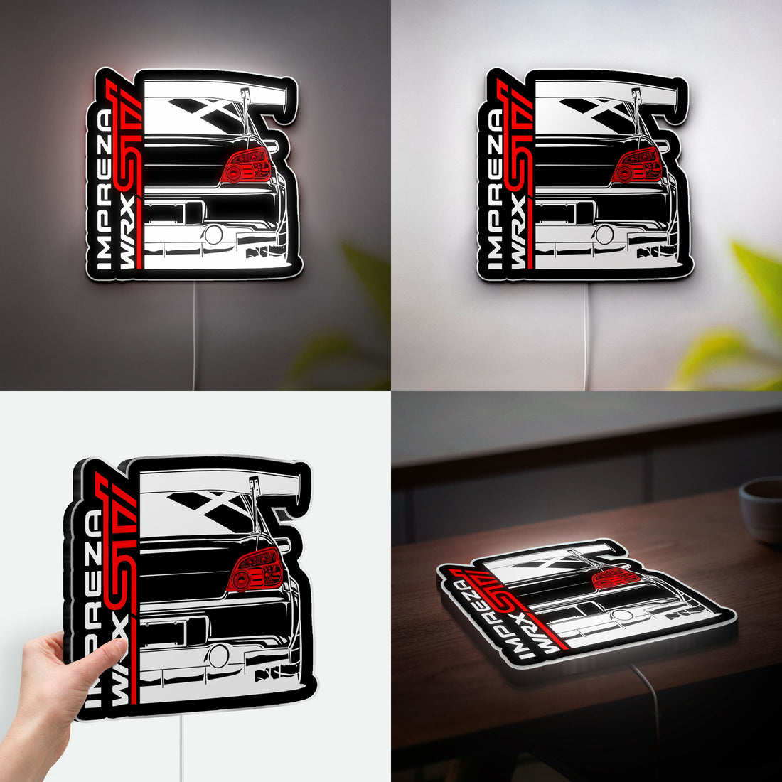 Subaru Impreza WRX STI 3D Light Box - Rally Car LED Night Light, Automotive Decor for Car Enthusiasts, JDM Fan Gift 