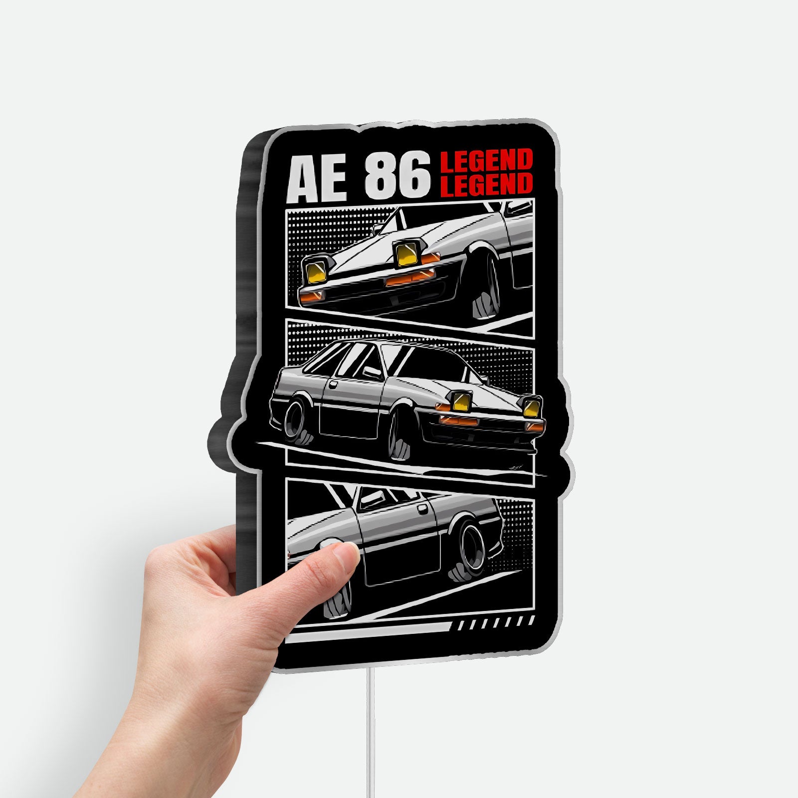 Toyota AE86 3D Light Box - Retro JDM Car LED Night Light, 80s Anime Style Wall Decor for Initial D & Drifting Fans 