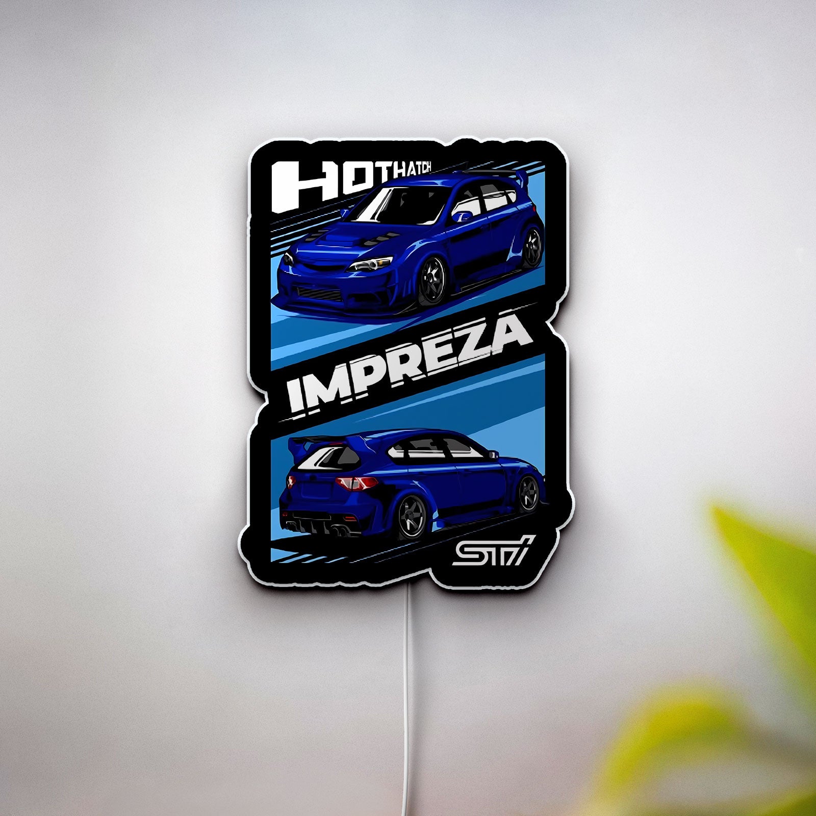 Subaru WRX STi 3D Light Box - JDM Car Art LED Night Light, Automotive Decor for Car Enthusiasts & Racing Fans 
