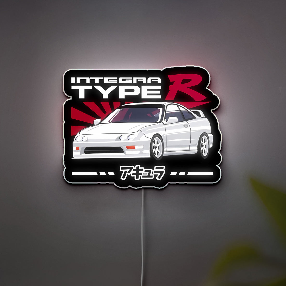 Acura Integra Type R 3D Light Box - JDM Car Enthusiast LED Night Light, Japanese Automotive Decor for Racing Fans 