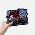 Mustang Gang Car 3D Light Box - Black Stang Racing Art LED Night Light, Sporty Auto Decor for Car Enthusiasts 