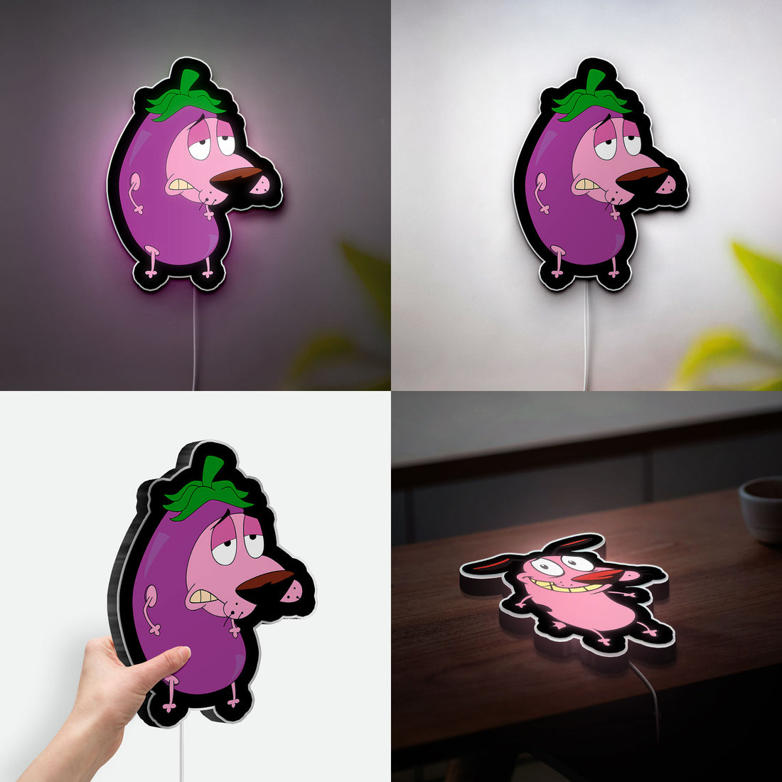 Courage the Cowardly Dog 3D Light Box - Cartoon Network LED Night Light, Nostalgic 90s Decor for Fans, Unique Cartoon Gift 