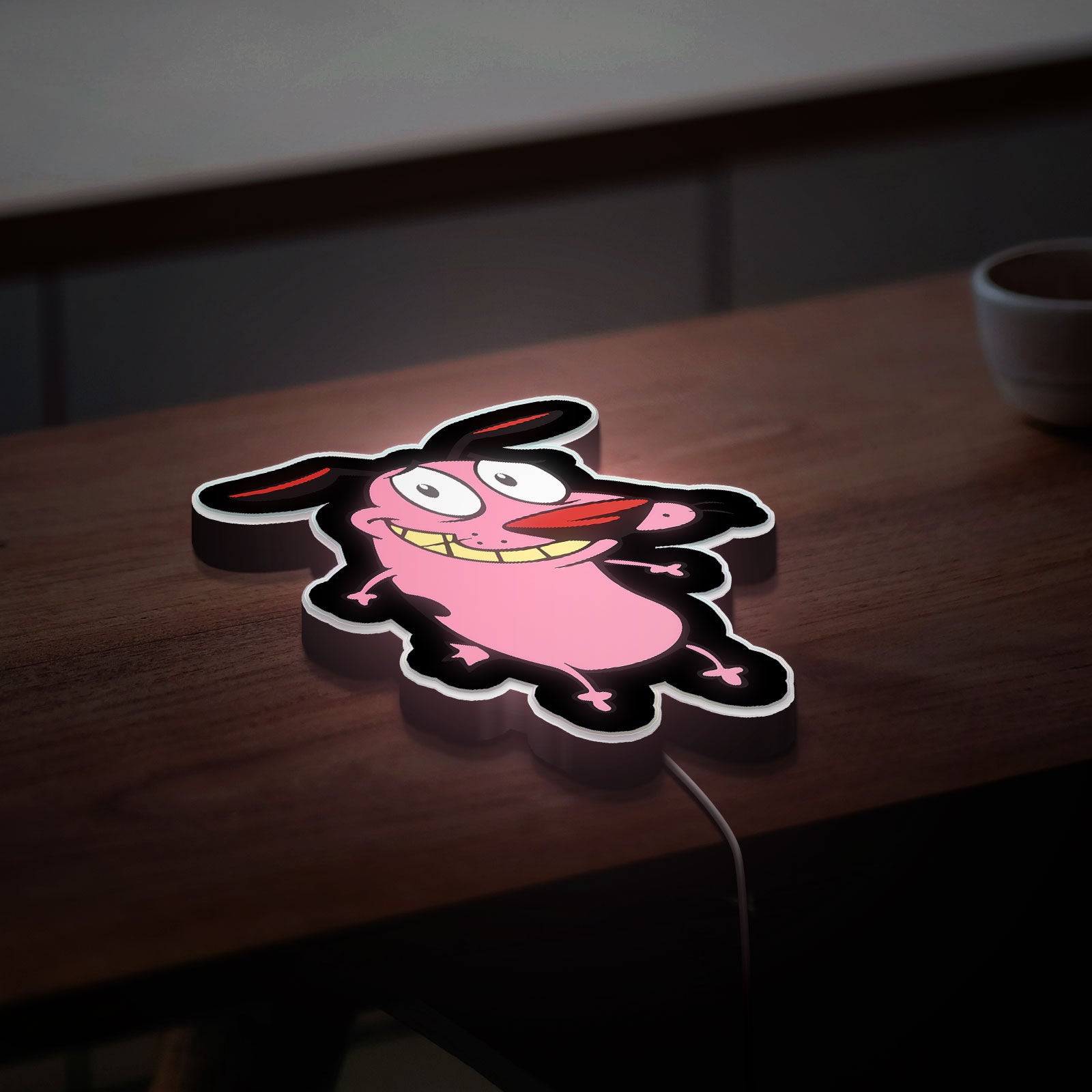 Courage The Cowardly Dog 3D Light Box - Nostalgic Cartoon LED Night Light, Retro TV Show Decor for 90s Kids & Cartoon Lovers 