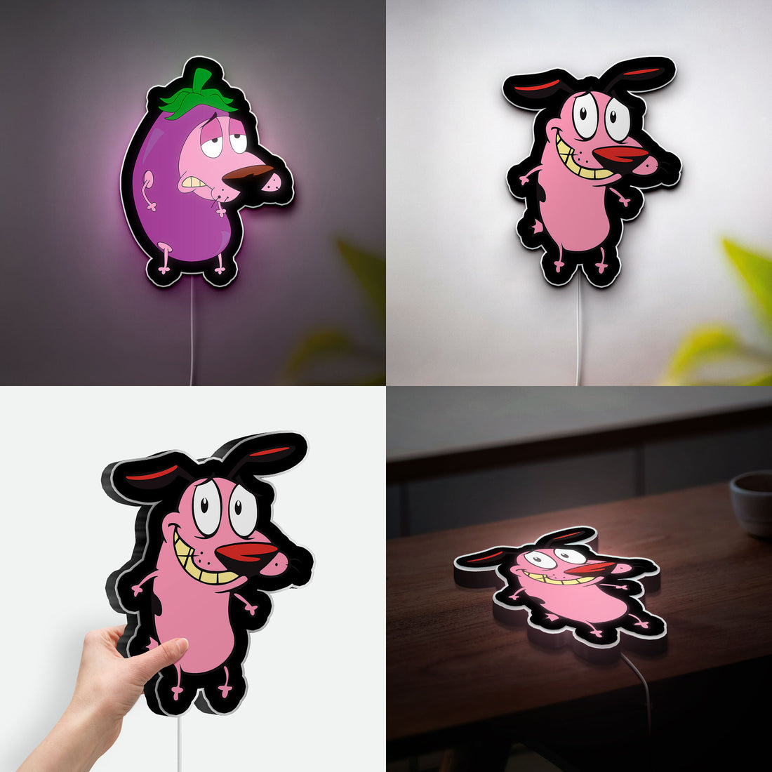 Courage The Cowardly Dog 3D Light Box - Nostalgic Cartoon LED Night Light, Retro TV Show Decor for 90s Kids & Cartoon Lovers 