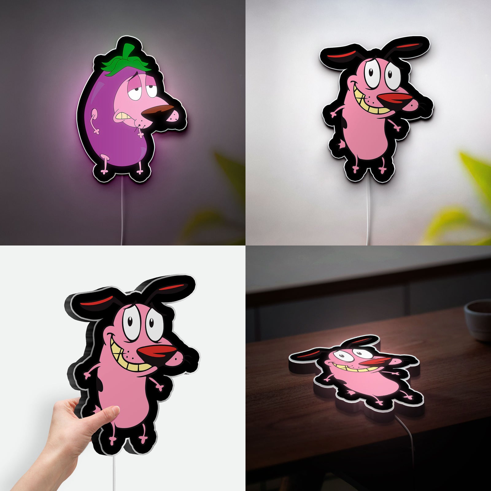 Courage The Cowardly Dog 3D Light Box - Nostalgic Cartoon LED Night Light, Retro TV Show Decor for 90s Kids & Cartoon Lovers 
