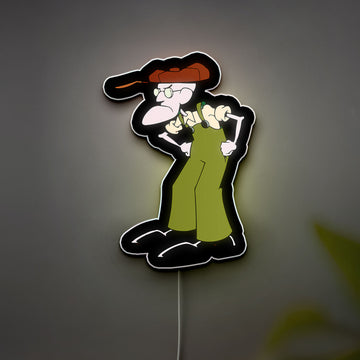 Mr. Stubborn 3D Light Box - Funny Cartoon Character LED Night Light, Whimsical Decor for Kids Room & Playful Gift Idea 