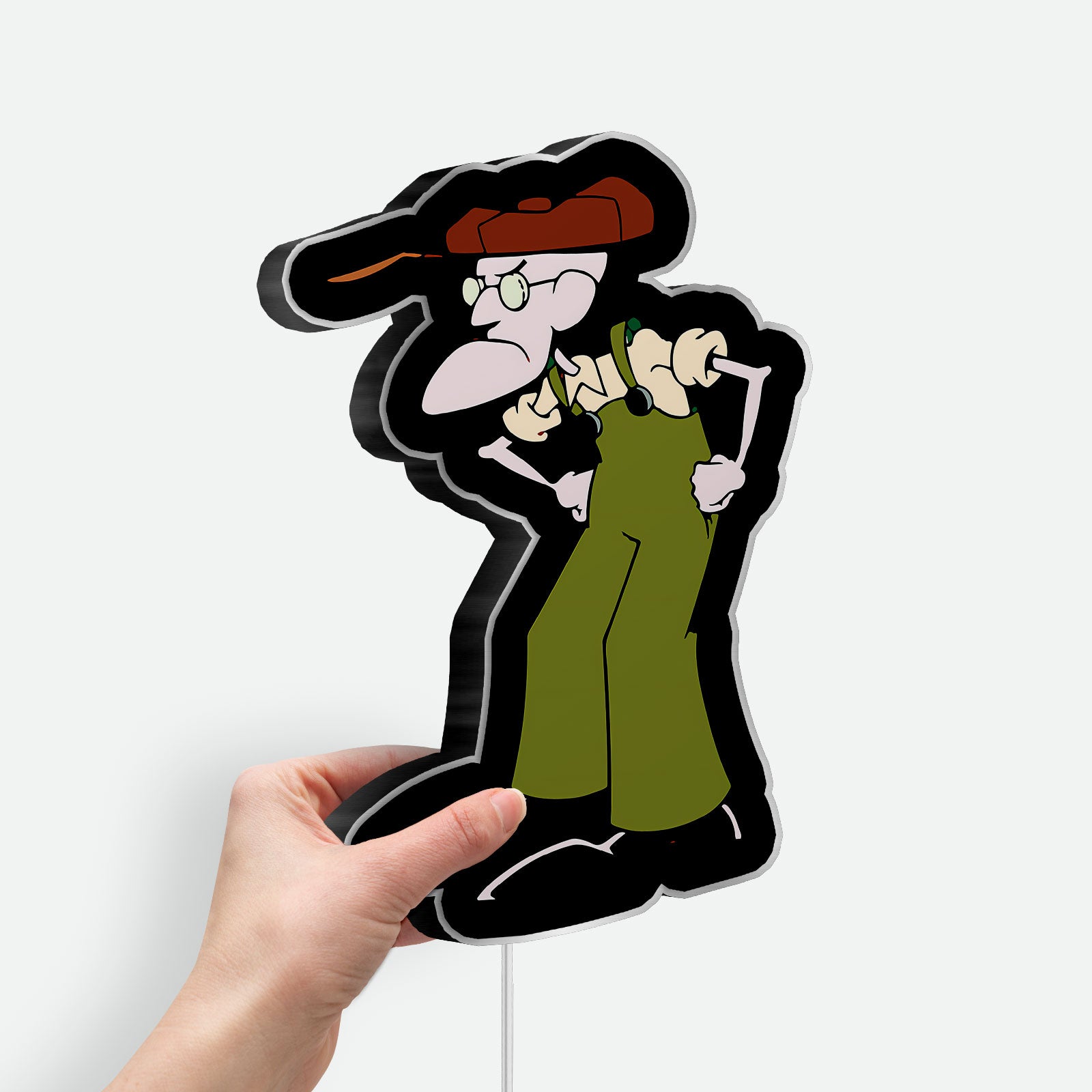 Mr. Stubborn 3D Light Box - Funny Cartoon Character LED Night Light, Whimsical Decor for Kids Room & Playful Gift Idea 