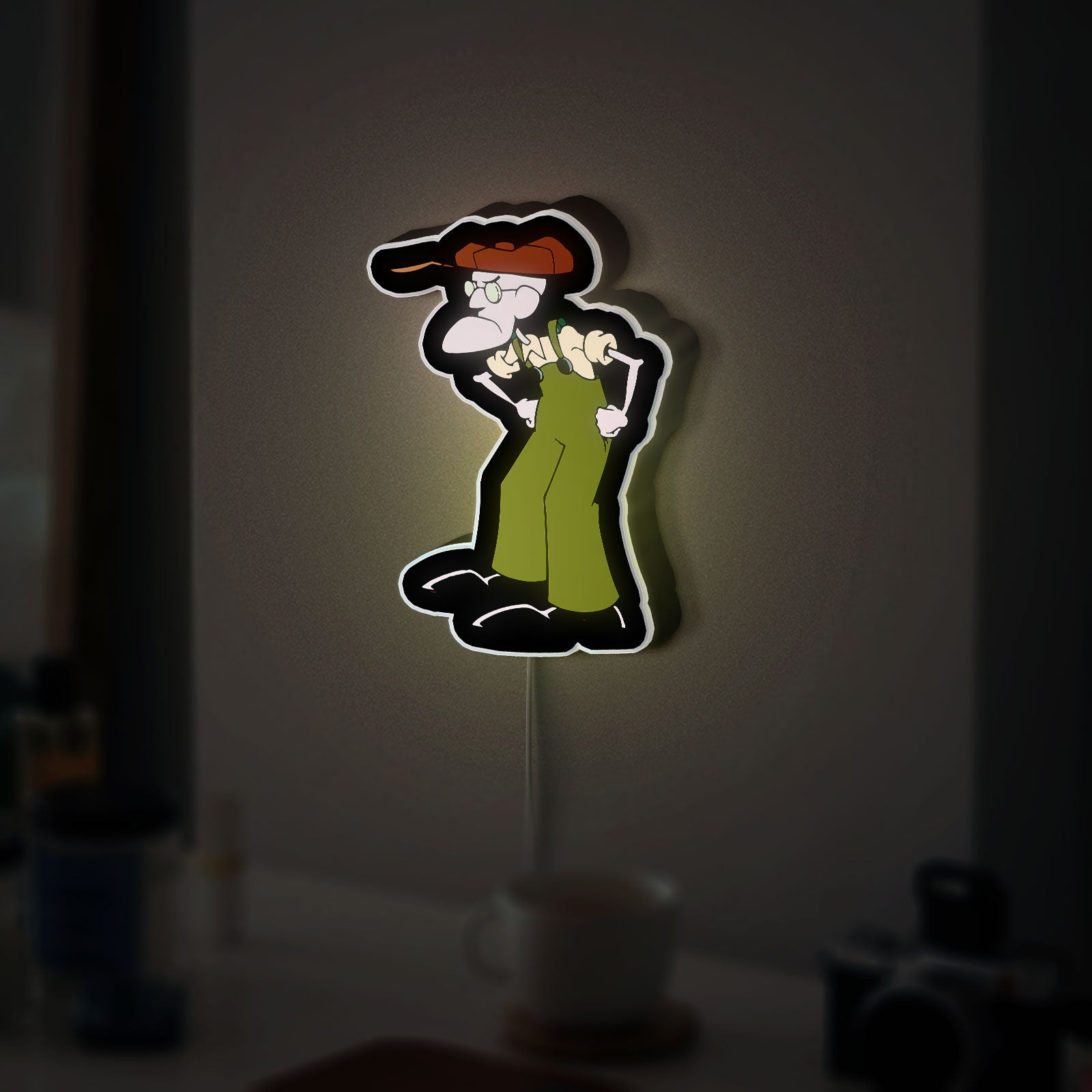 Mr. Stubborn 3D Light Box - Funny Cartoon Character LED Night Light, Whimsical Decor for Kids Room & Playful Gift Idea 