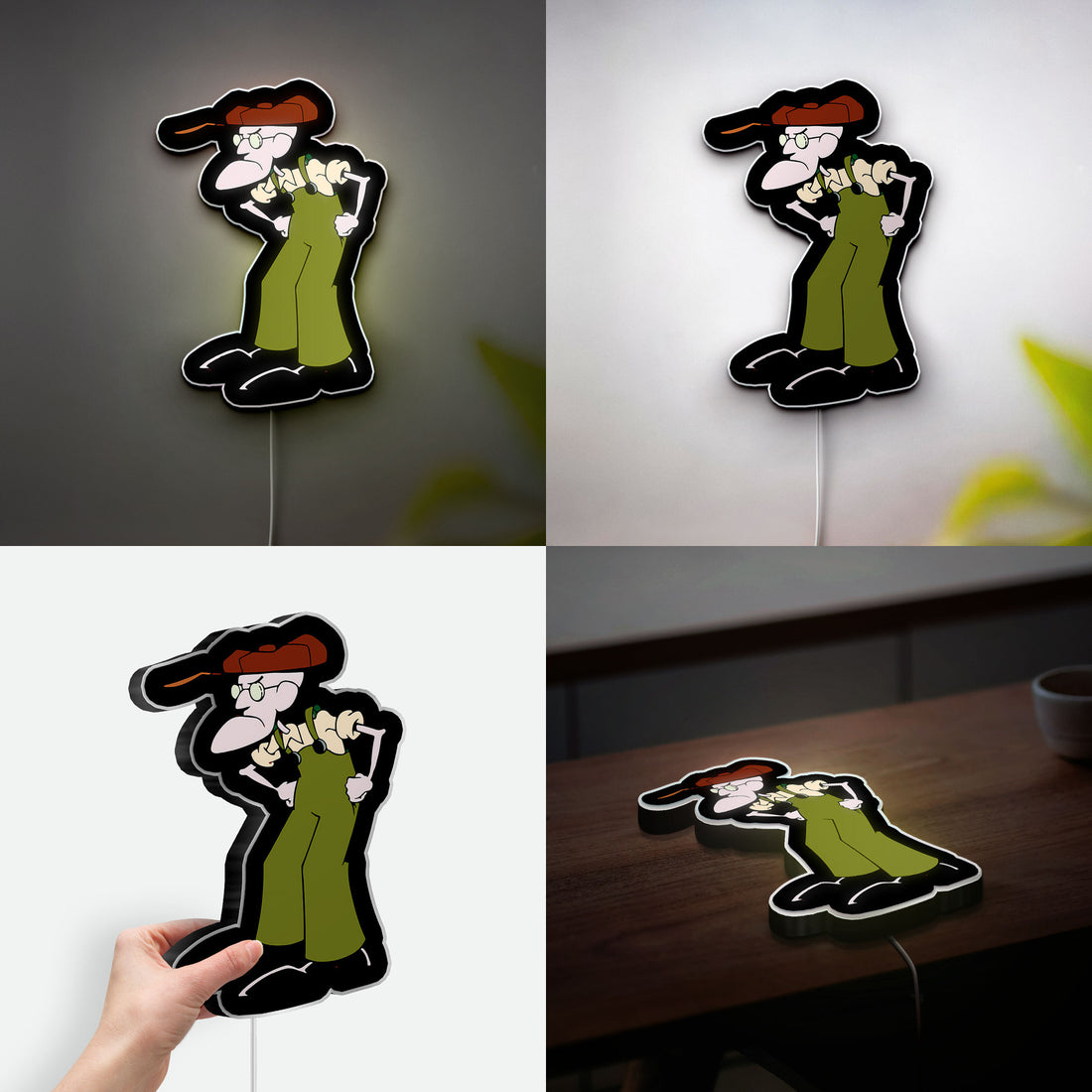 Mr. Stubborn 3D Light Box - Funny Cartoon Character LED Night Light, Whimsical Decor for Kids Room & Playful Gift Idea 