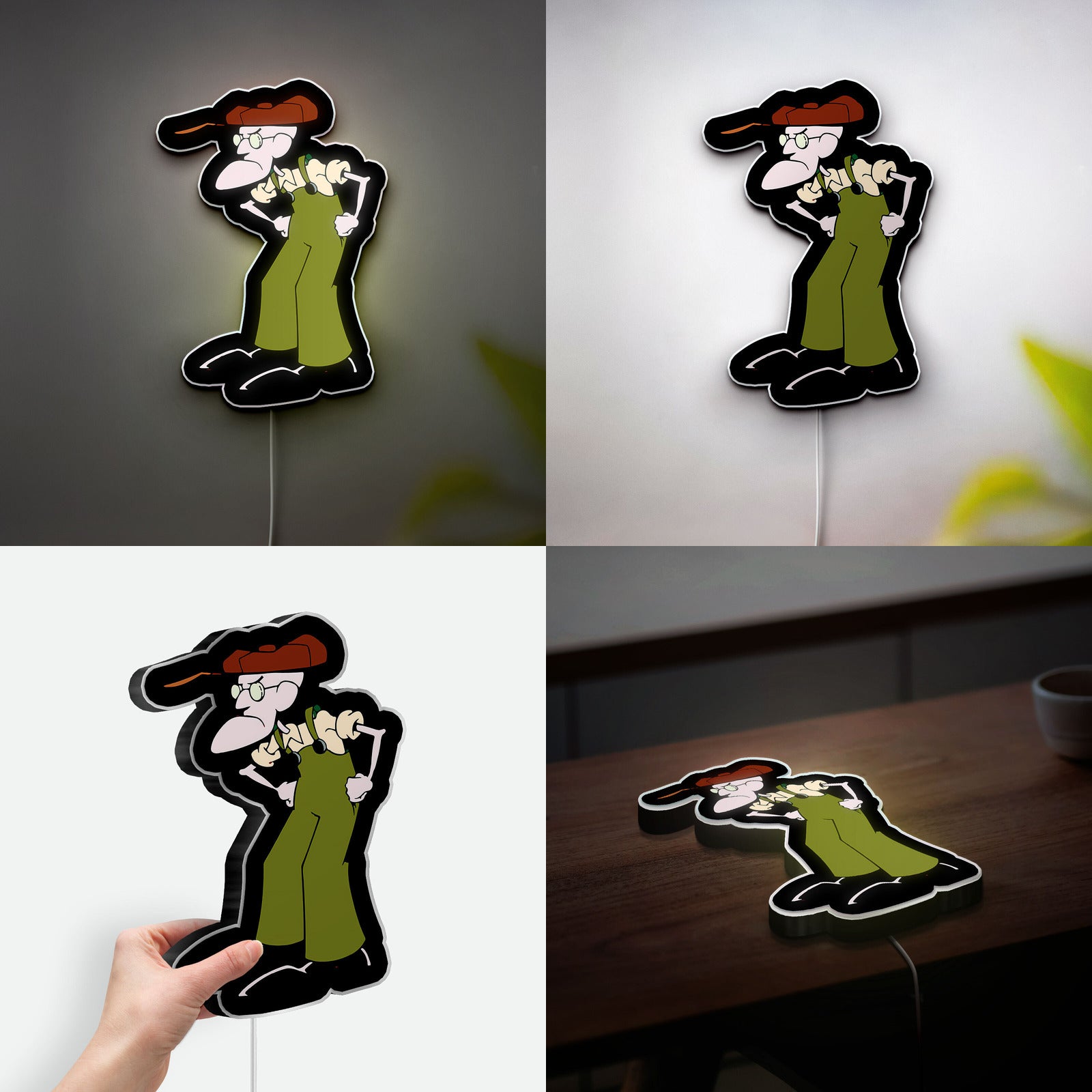 Mr. Stubborn 3D Light Box - Funny Cartoon Character LED Night Light, Whimsical Decor for Kids Room & Playful Gift Idea 