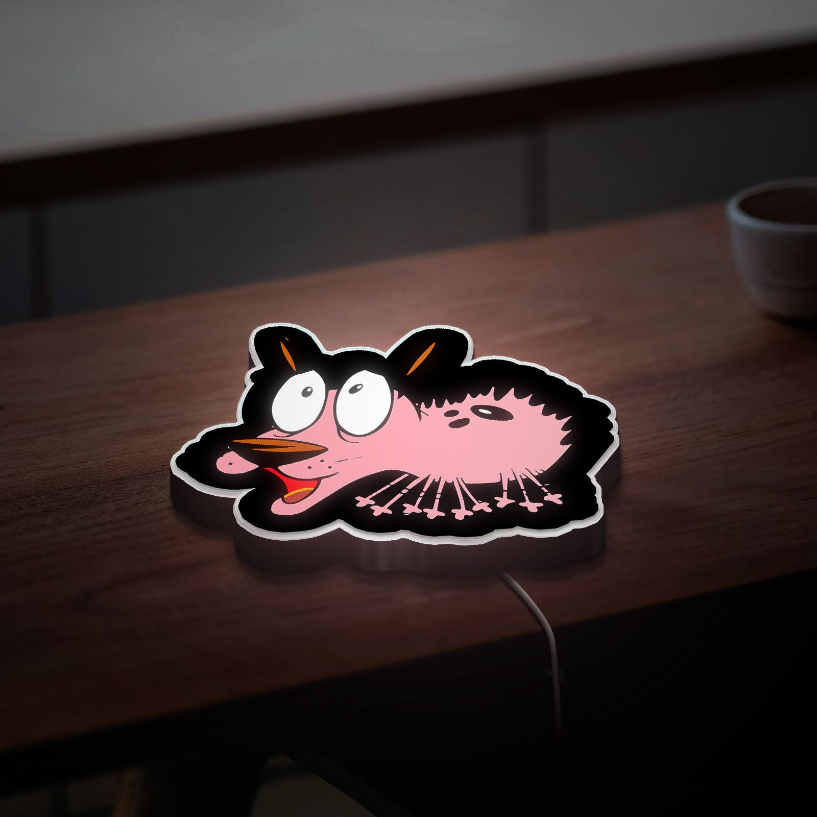 Courage The Cowardly Dog 3D Light Box - Nostalgic Cartoon LED Night Light, 90s TV Show Decor for Animation Fans 