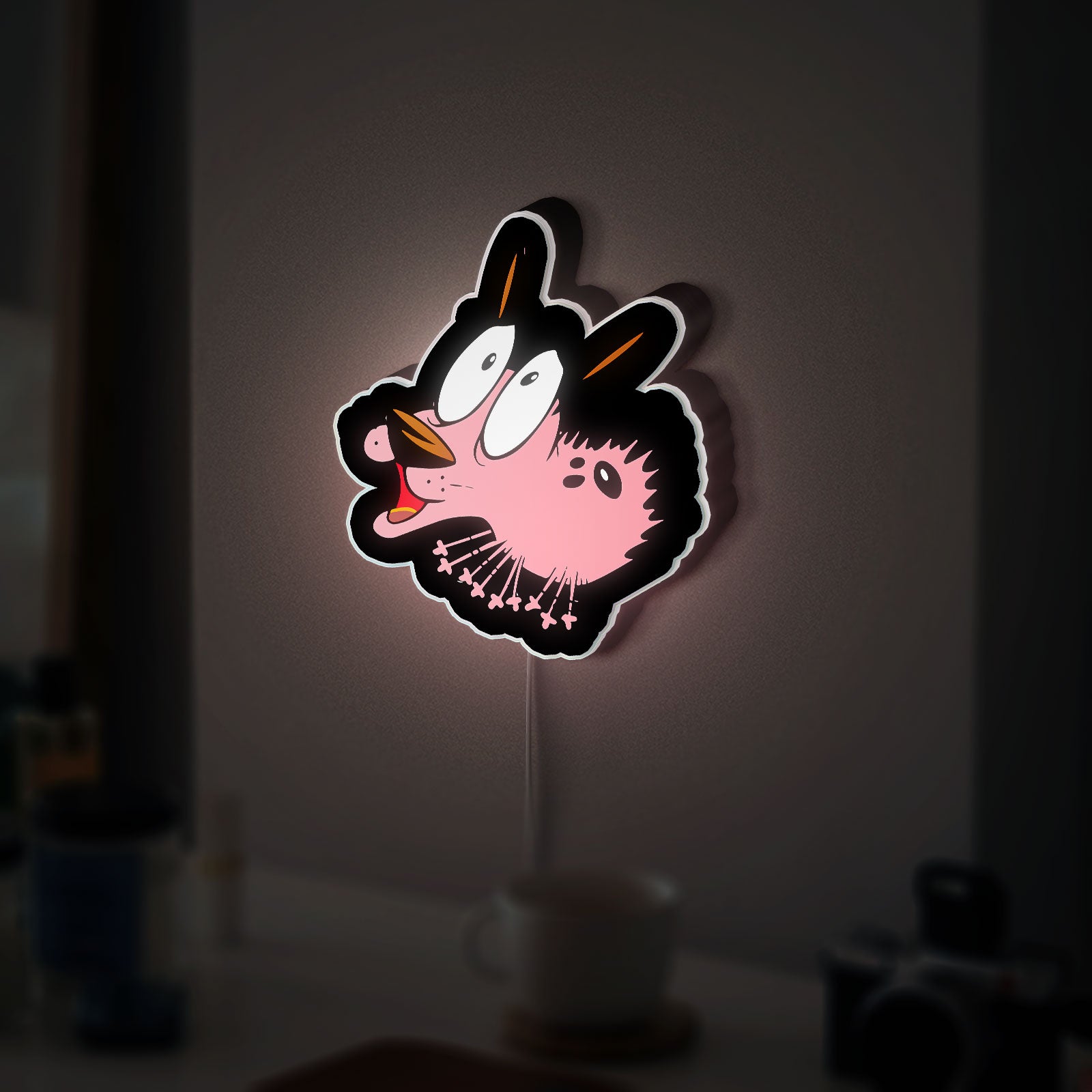 Courage The Cowardly Dog 3D Light Box - Nostalgic Cartoon LED Night Light, 90s TV Show Decor for Animation Fans 