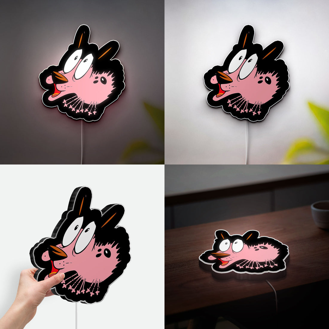 Courage The Cowardly Dog 3D Light Box - Nostalgic Cartoon LED Night Light, 90s TV Show Decor for Animation Fans 