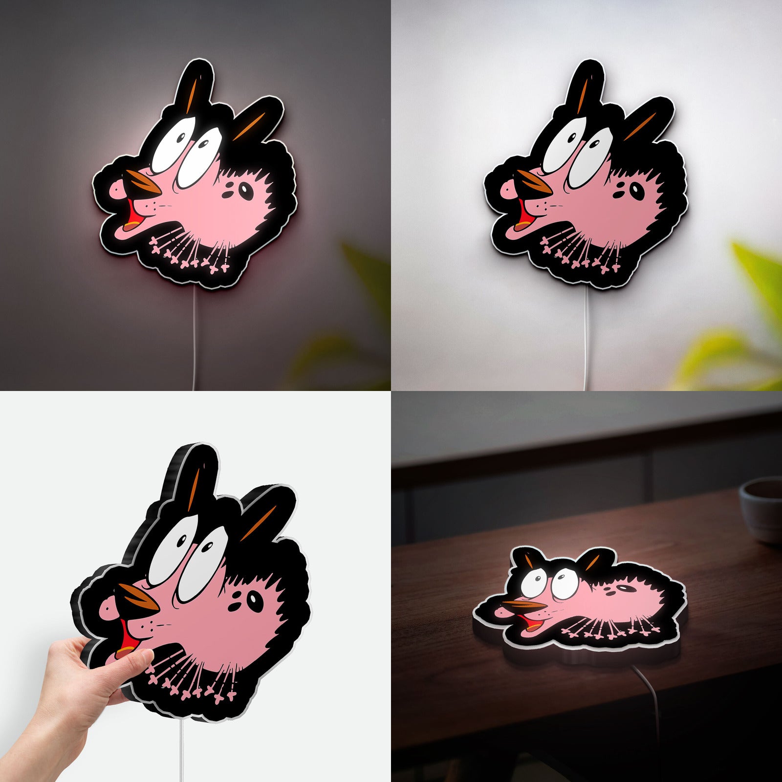 Courage The Cowardly Dog 3D Light Box - Nostalgic Cartoon LED Night Light, 90s TV Show Decor for Animation Fans 