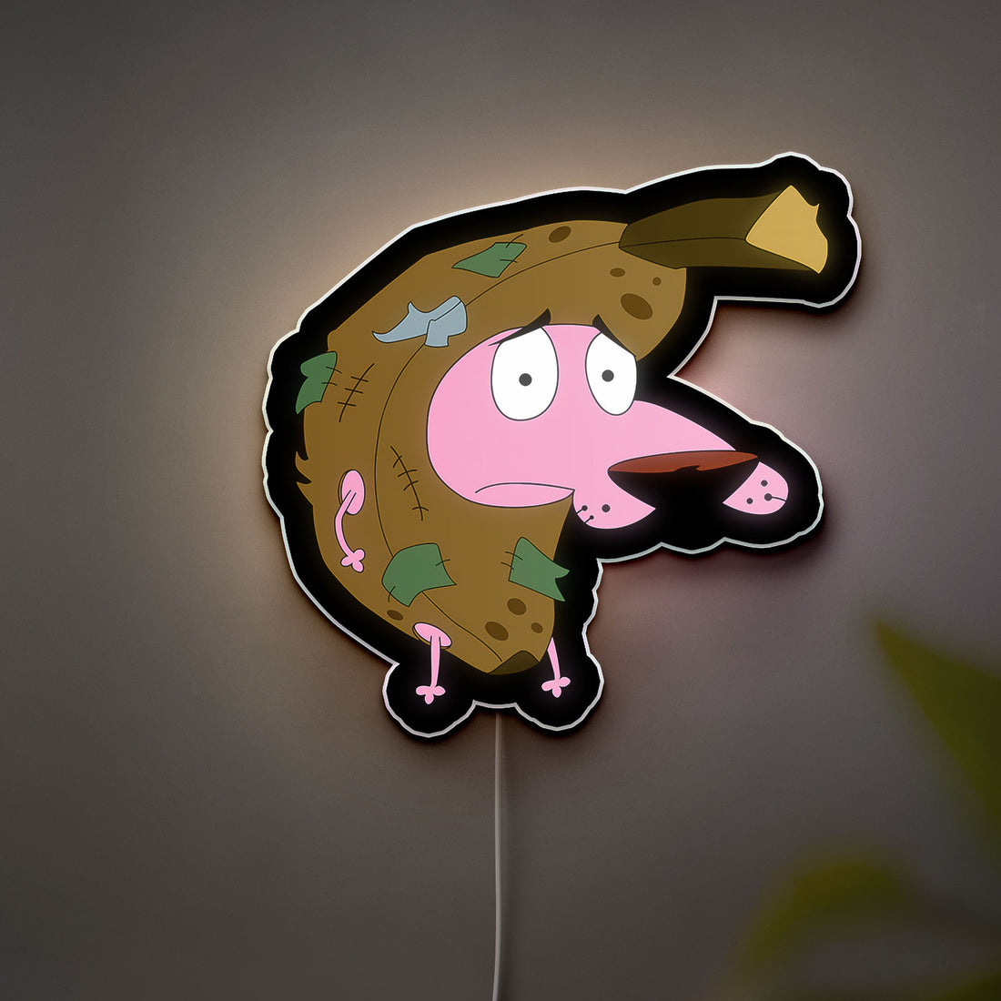 Courage the Cowardly Dog 3D Light Box - Nostalgic Cartoon LED Night Light, Retro TV Show Decor for 90s Animation Fans 