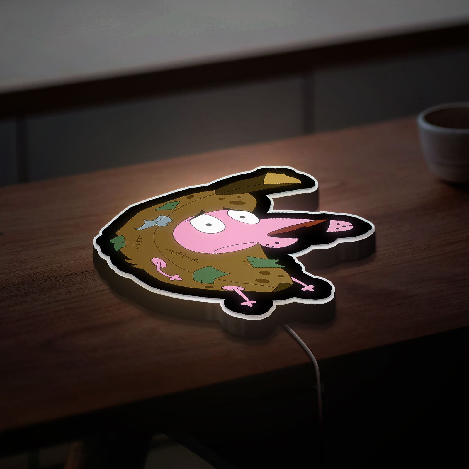 Courage the Cowardly Dog 3D Light Box - Nostalgic Cartoon LED Night Light, Retro TV Show Decor for 90s Animation Fans 