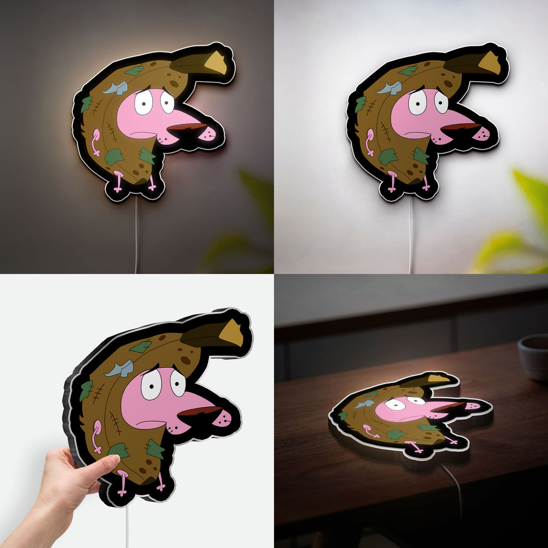 Courage the Cowardly Dog 3D Light Box - Nostalgic Cartoon LED Night Light, Retro TV Show Decor for 90s Animation Fans 