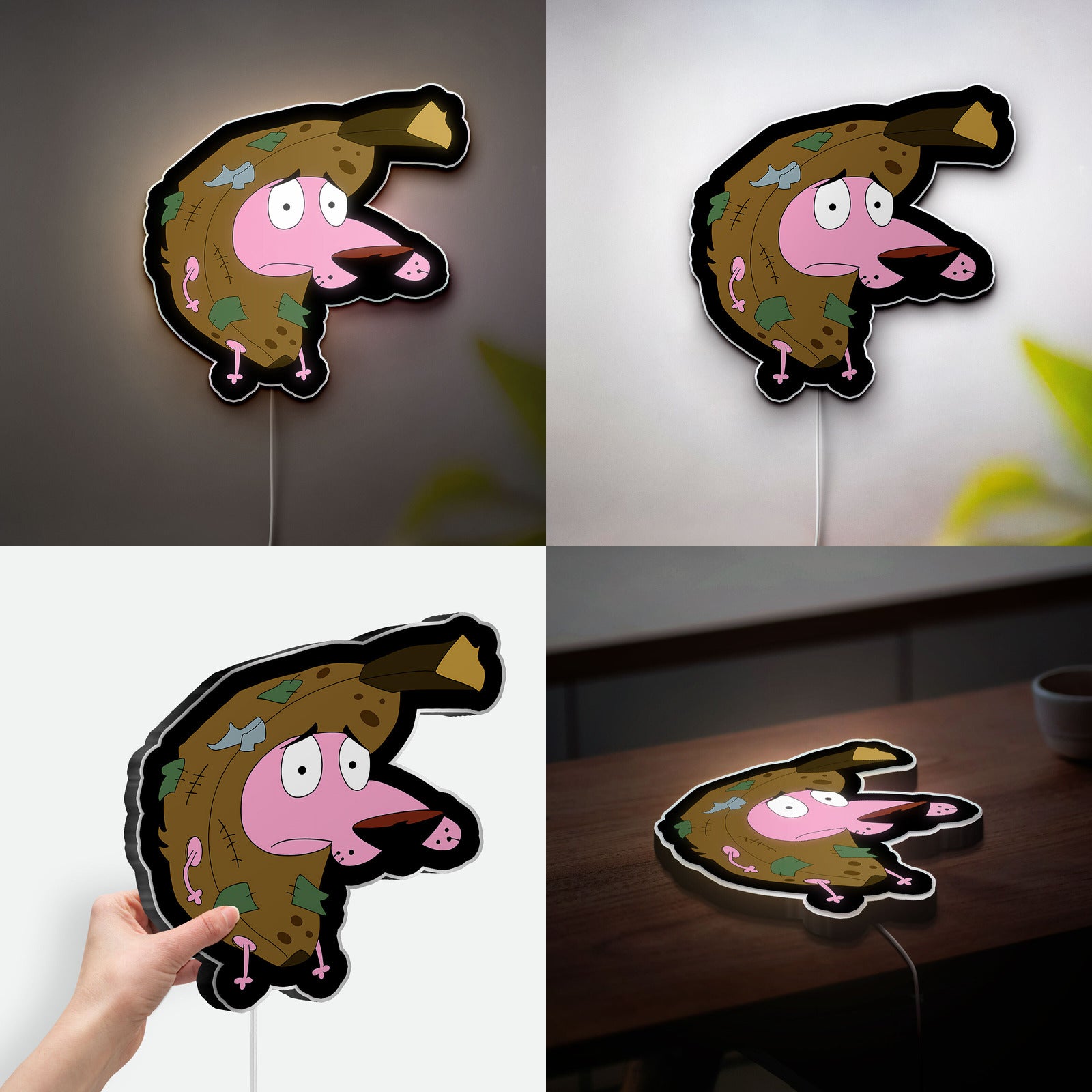 Courage the Cowardly Dog 3D Light Box - Nostalgic Cartoon LED Night Light, Retro TV Show Decor for 90s Animation Fans 