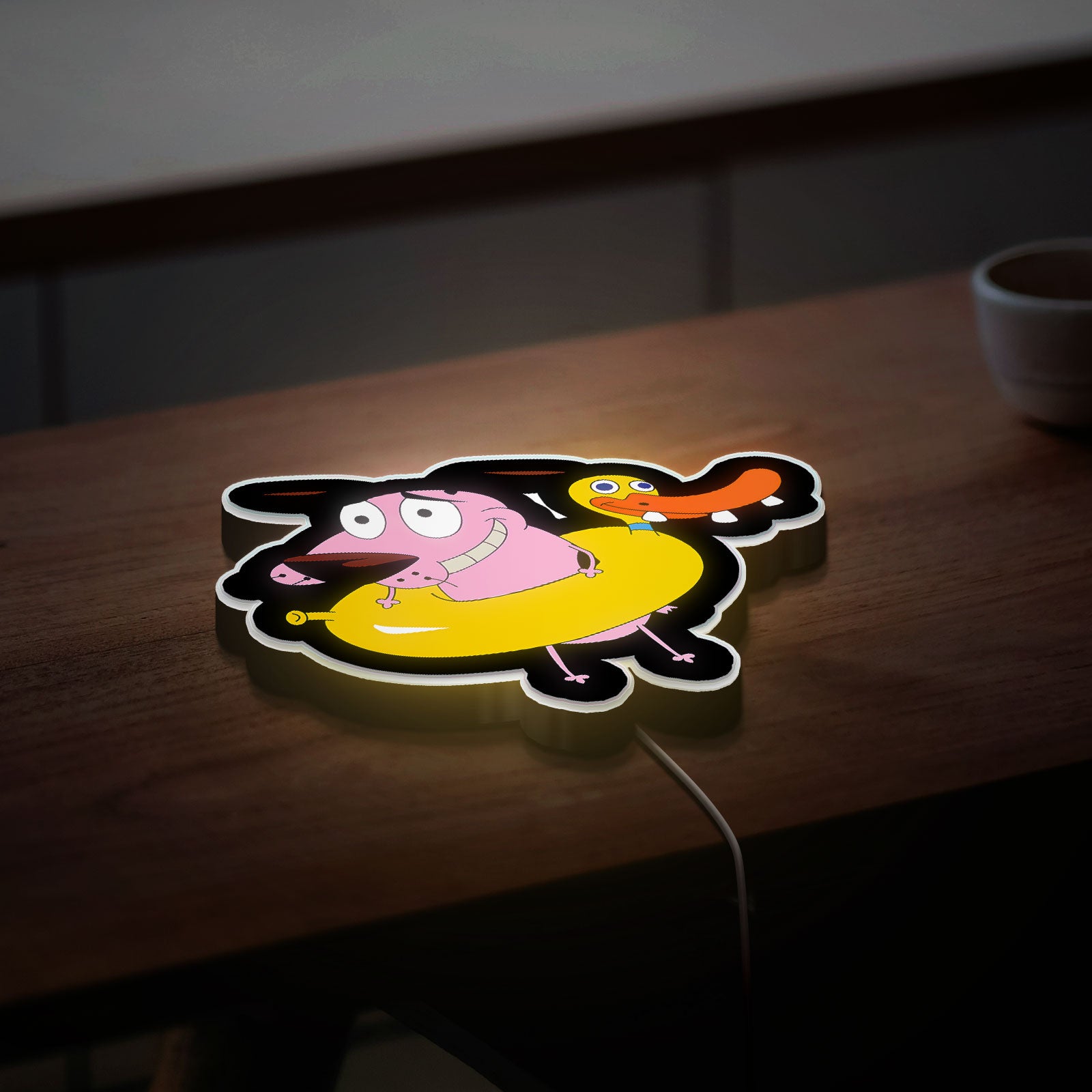 Courage the Cowardly Dog 3D Light Box - Nostalgic Cartoon LED Night Light, 90s Animation Decor for Courage Fans 