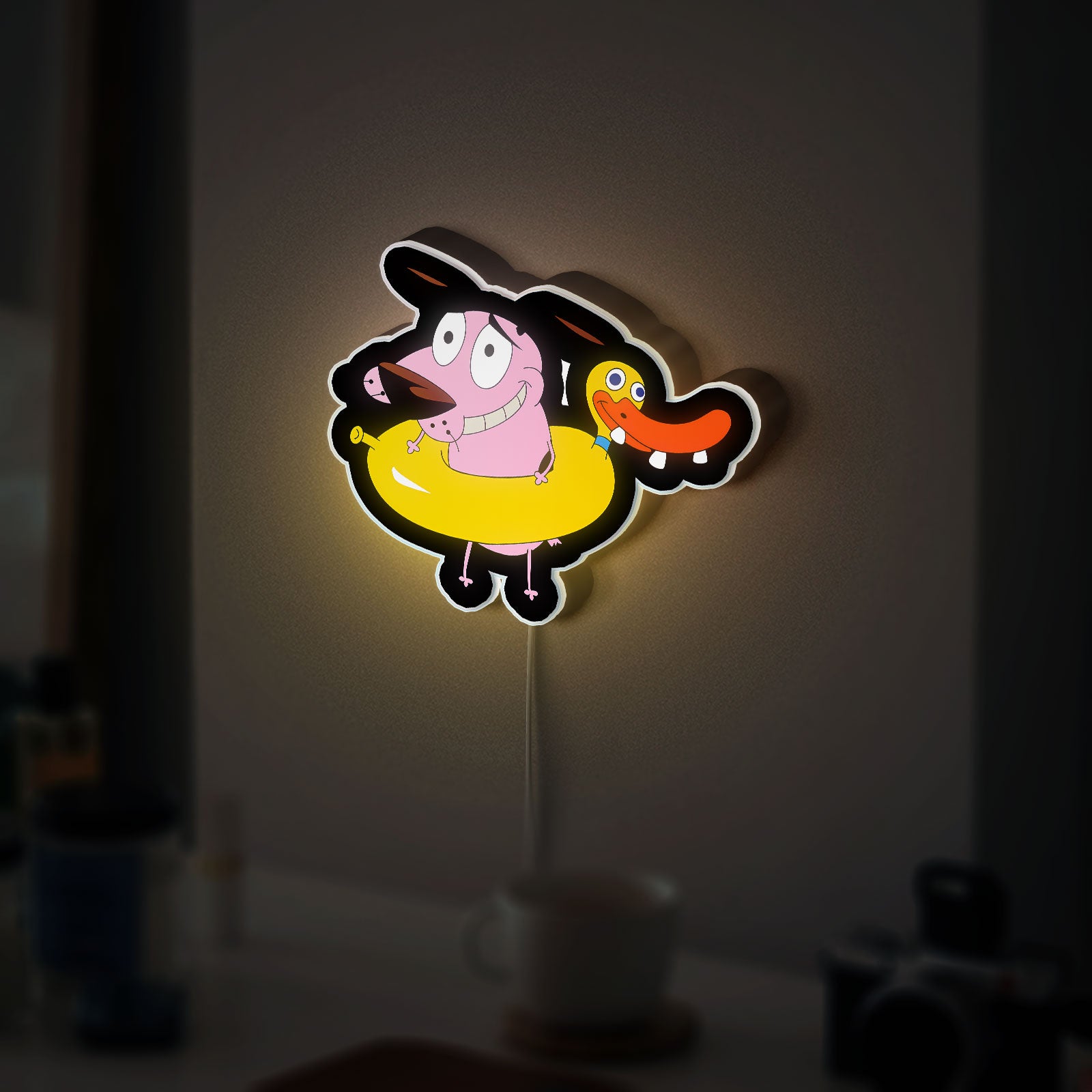 Courage the Cowardly Dog 3D Light Box - Nostalgic Cartoon LED Night Light, 90s Animation Decor for Courage Fans 