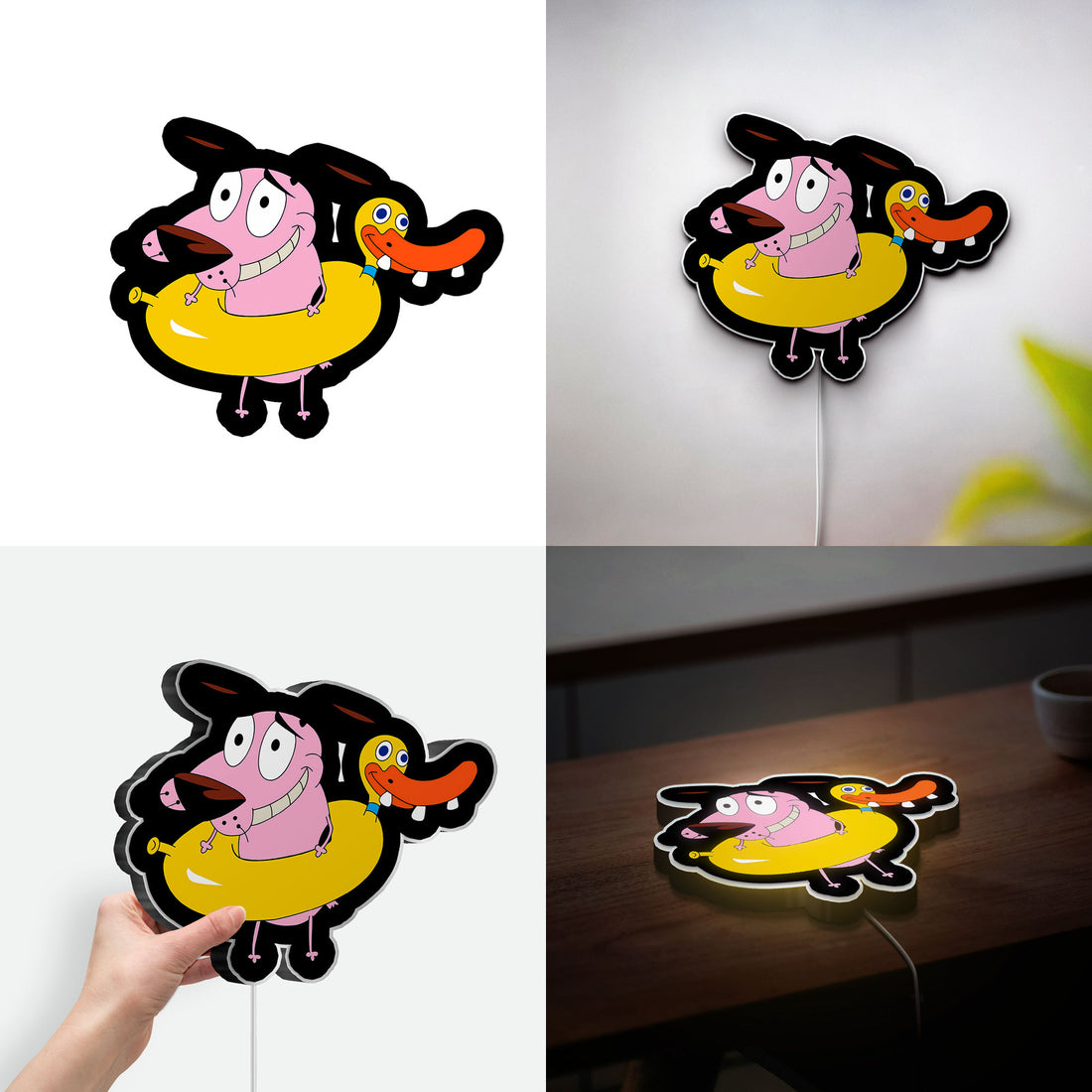 Courage the Cowardly Dog 3D Light Box - Nostalgic Cartoon LED Night Light, 90s Animation Decor for Courage Fans 