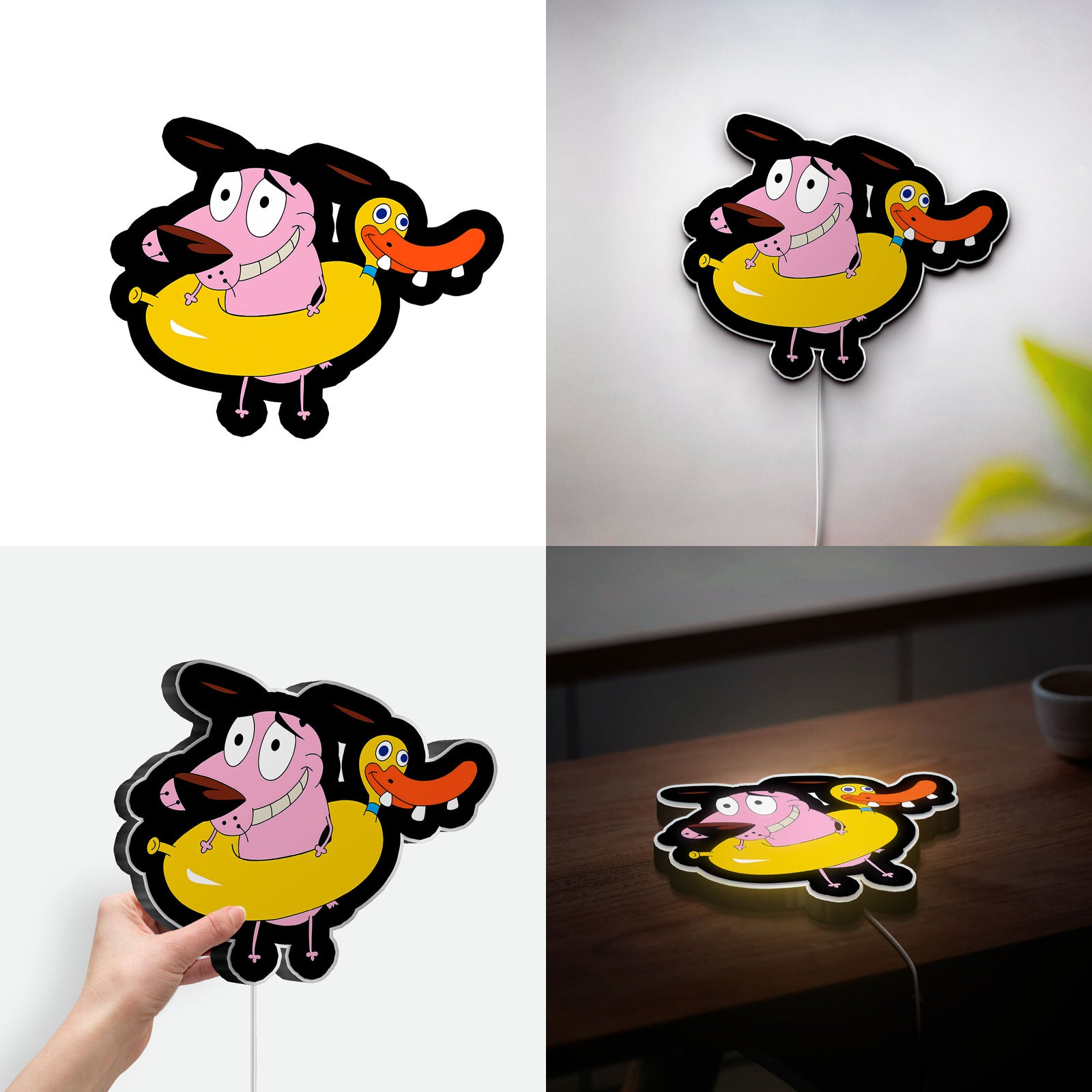 Courage the Cowardly Dog 3D Light Box - Nostalgic Cartoon LED Night Light, 90s Animation Decor for Courage Fans 